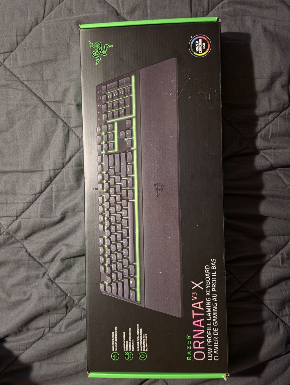 Razer Ornata V3 X Low-Profile Gaming Keyboard - Black with Green Accents